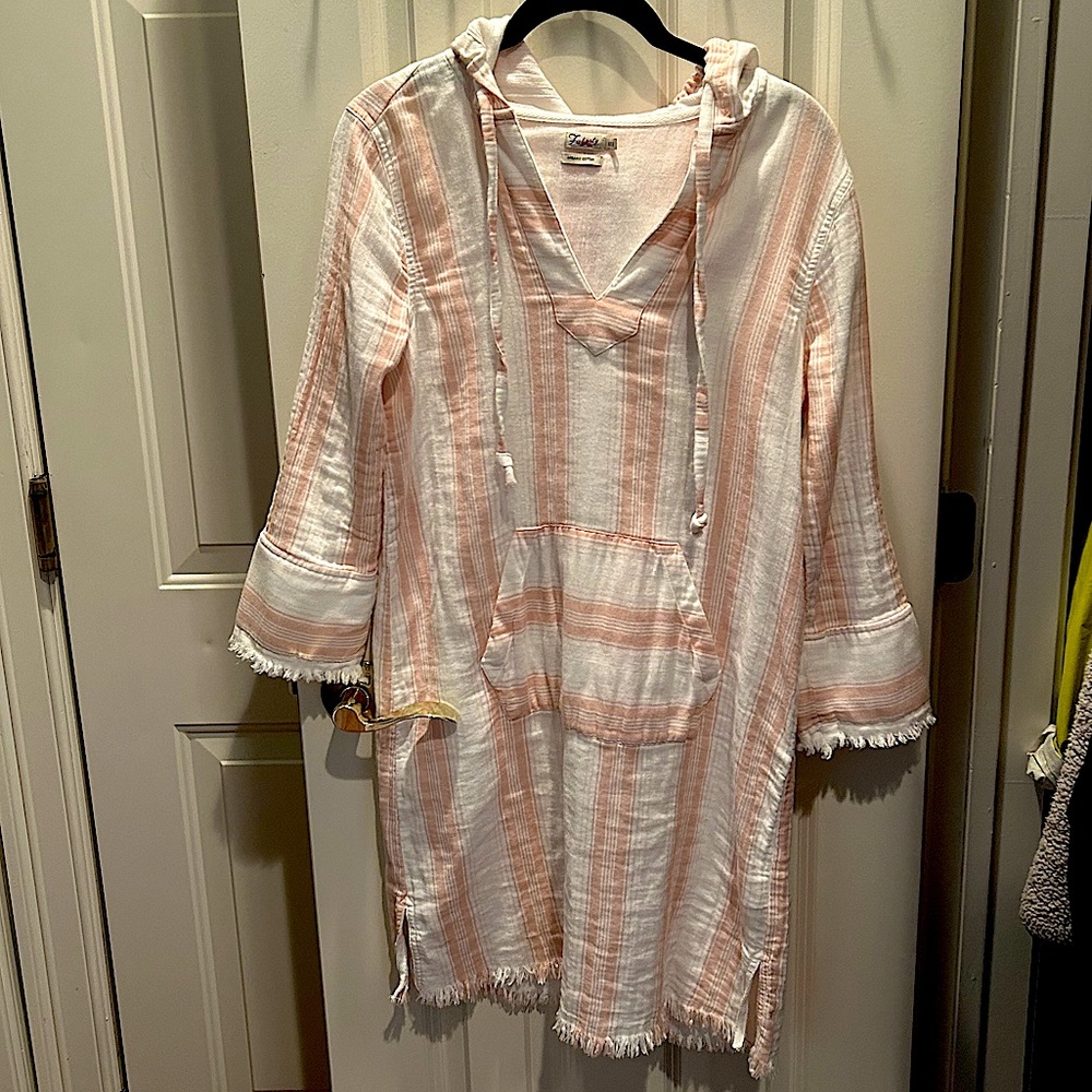 Striped beach coverup